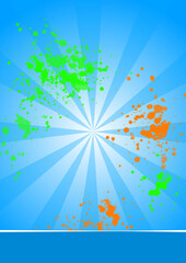 Rays of light with splash of paint design