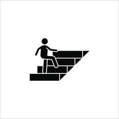 Stairs icon vector isolated on white background, line and outline elements in linear style on white background