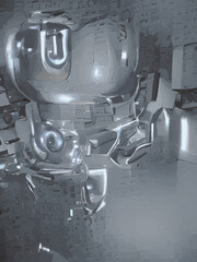 a robot on the move on the deserted earth