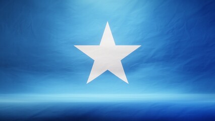 Studio backdrop with draped flag of Somalia for presentation or product display. 3D rendering