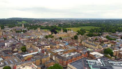 Fototapeta na wymiar Aerial view over the city of Oxford with Oxford University