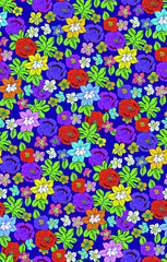 printing a suitable size for a textile consisting of flowers