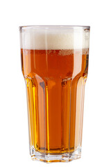 Glass of beer isolated white background. File contains clipping paths. Alcoholic drinks.