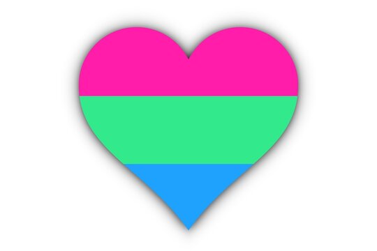 Bandera Polisexual en coraz&oacute;n