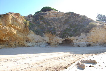 View coast of Algarve beach 