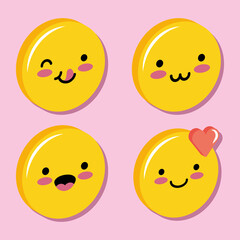 cute emojis icon set