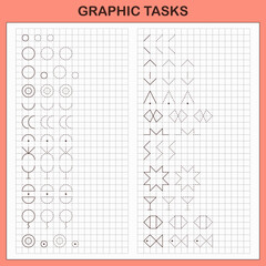 Graphic tasks by cells. Educational games for kids