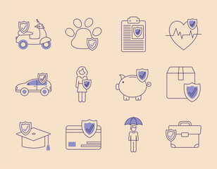 insurances icon collection