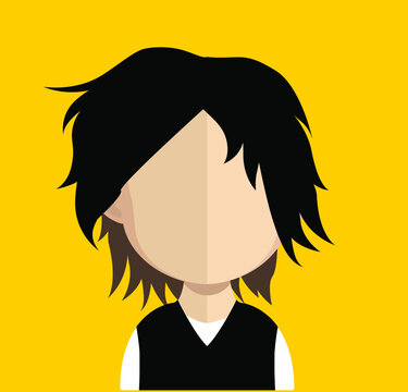 Abstract Boy Avtar Character.In fiction, a character is a person or other being in a narrative vector illustration. many uses for advertising, book page, paintings, printing, mobile wallpaper, mobile.