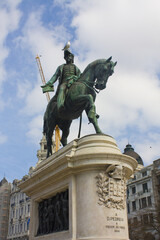 Fototapeta na wymiar Monument to King Peter IV at Liberdade square in Porto, Portugal