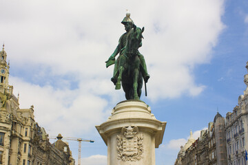  Monument to King Peter IV at Liberdade square in Porto