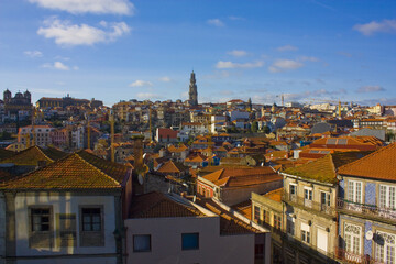 Fototapeta na wymiar Panorama of Old Town of Porto, Portugal 