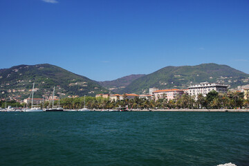 Fototapeta na wymiar The panorama of La Spezia promenade, Italy