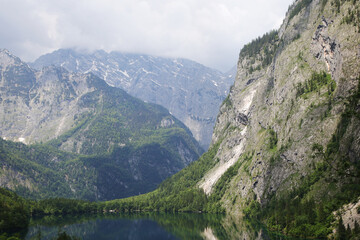 Fototapeta na wymiar Obersee lake near Konigsee, Bavaria, Germany