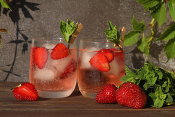 cold drink with strawberry