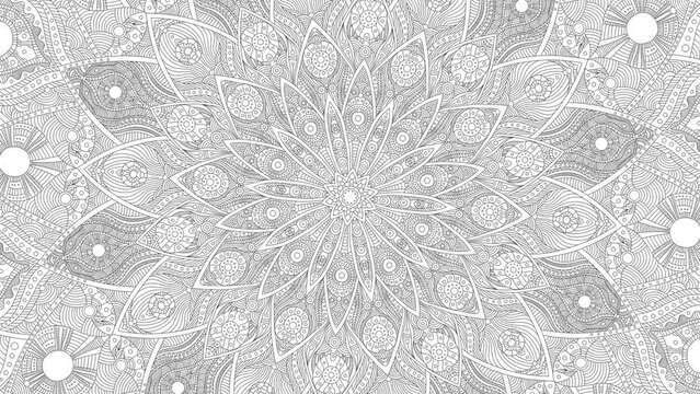 Seamless animation mandala pattern geometric. Decorative floral pattern. Mandala in indian motif.