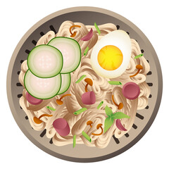 Bulgogi icon. Asian food dish top view