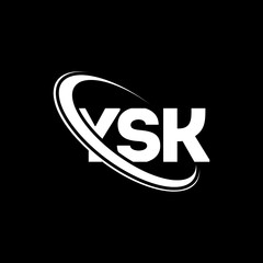 YSK logo. YSK letter. YSK letter logo design. Initials YSK logo linked with circle and uppercase monogram logo. YSK typography for technology, business and real estate brand.