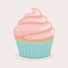 Cupcake. Vector.