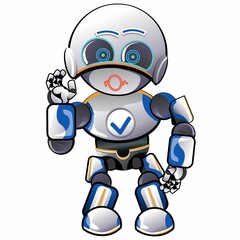 character mascot illustration of cute robot whisper