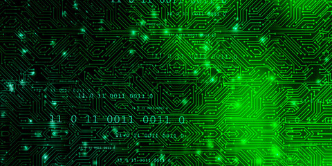 2d illustration Abstract futuristic electronic circuit technology background