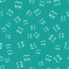 Green Short or pants icon isolated seamless pattern on green background. Vector