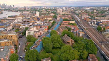 The train tracks at London station from above