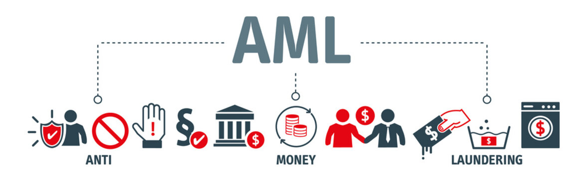 AML Anti Money Laundering Financial Bank Business Concept Vector Illustration - Fight against Illegal Earnings and corruption