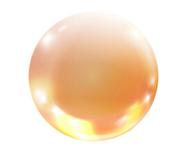Glossy yellow ball. Realistic golden essence oil