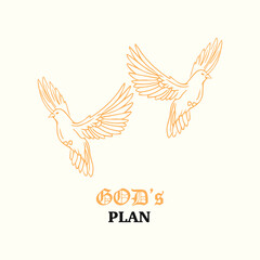 vector two doves line concept