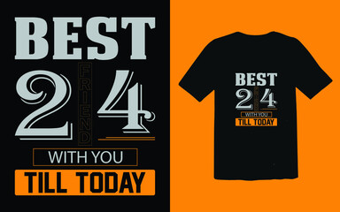 Friendship day typography style t-shirt design Premium Vector