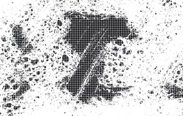 Dark Messy Dust Overlay Distress Background. Easy To Create Abstract Dotted, Scratched, Vintage Effect With Noise And Grain 