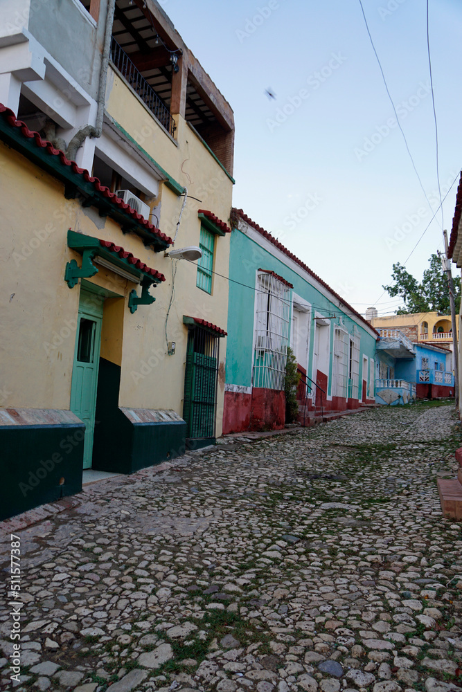 Wall mural colorful houses in the streets of trinidad