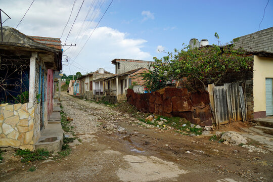 colorful houses in the streets of trinidad