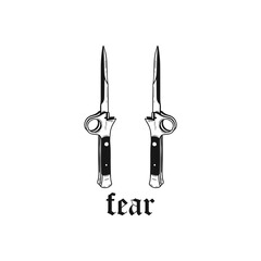 vector illustration of a pair of knives