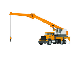 mobile crane high vector