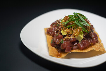 Tostada de atun con especias