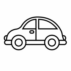 Vector illustration of a retro car in a linear solution
