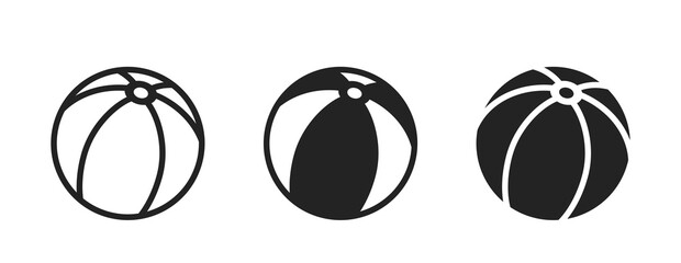 beach ball icon set. sea vacation and beach game symbols. vector images for tourism design