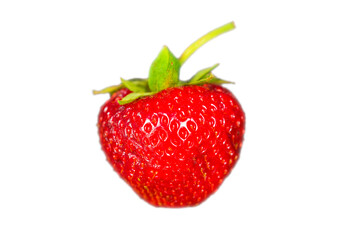 closeup  red ripen strawberry isolated on white background
