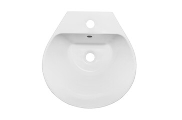 Modern ceramic sink (washbasin) for white bathroom isolated on white background