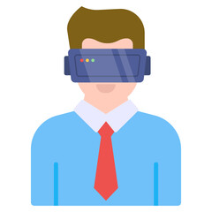 Flat design icon of virtual reality headset