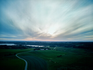 sunset over lake