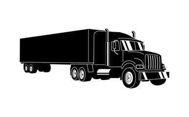 Semi Truck. Vector Outline Lorry. Freight transportation. Modern flat vector illustration. American truck. Semi Truck. Semi Truck. Semi Truck.