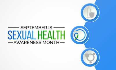 Sexual Health awareness month is observed every year in September,  it is important for our overall health and wellbeing. It includes the right to healthy relationships, Vector illustration.
