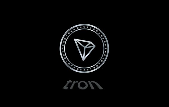 the tron virtual currency logo. 3d illustrations.
