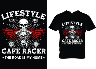 Motorcycle t shirt. Motor bike vector retro typography t shirt design  for racer. - obrazy, fototapety, plakaty