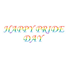Vector illustration of happy pride day lettering