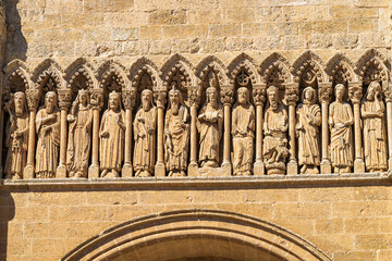 Detail of the facade of the Ciudad Rodrigo cathedral, in Salamanca, Spain. - obrazy, fototapety, plakaty