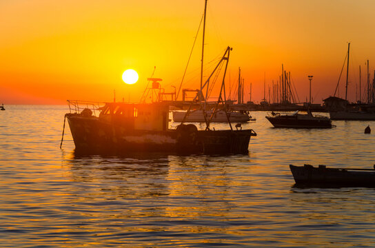 Fisherman's boat in Umags Port in Croatia